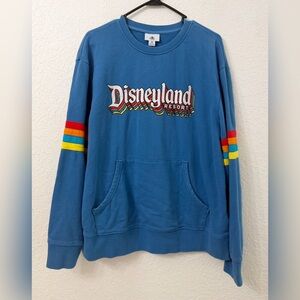 Disney Parks Disneyland Resort Retro Rainbow Blue Sweatshirt Size Medium